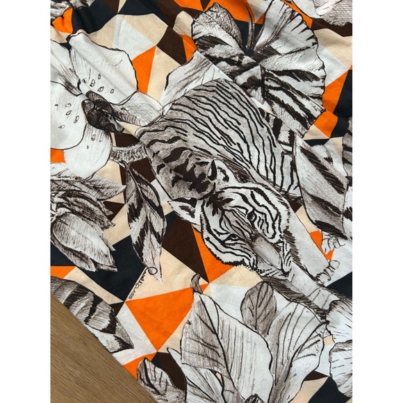 Roberto Cavalli animal print floral‎ button up collard shortsleeve midi dress - Picture 5 of 7